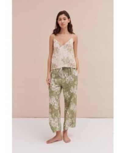 Desmond & Dempsey Flowers Of Time Cami Trouser Set - Natural