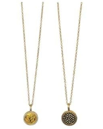 Anna Beck Double Sided 'om' Necklace - Metallic