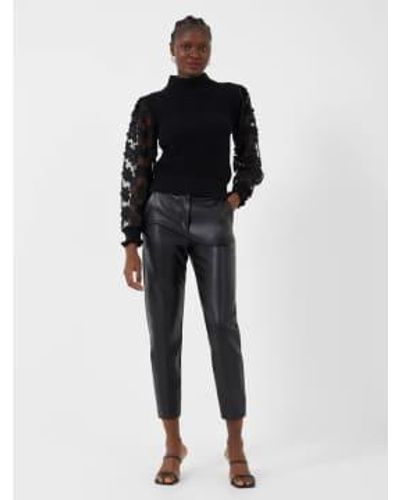 French Connection Crolenda Vegan Leather Tapered Trousers - Black