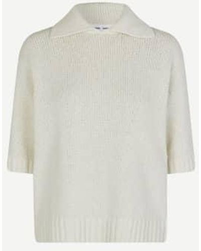Samsøe & Samsøe Salou Short Sleeve Sweater Solitary Star Xs - White