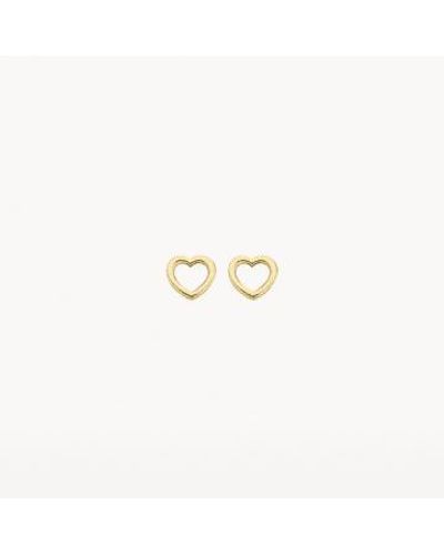 Blush Lingerie 14k Gold Heart Outline Stud Earrings - Metallic