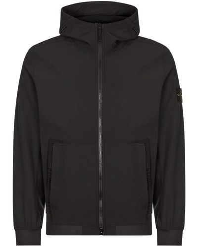 Stone Island Soft Shell-r Jacket in Black for Men | Lyst