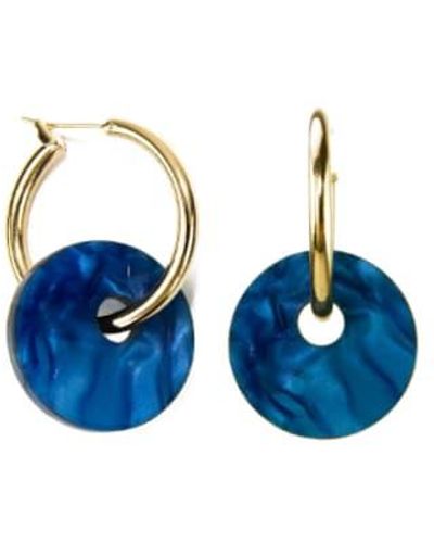 sept cinq Plexiglass Saucer Earrings - Blue