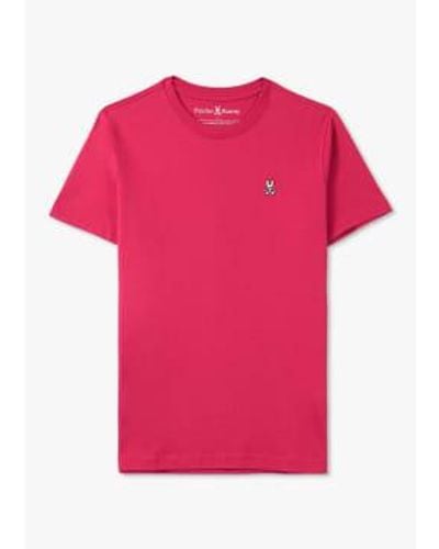 Psycho Bunny Herren klassischer crew-nacken-t-shirt in - Pink