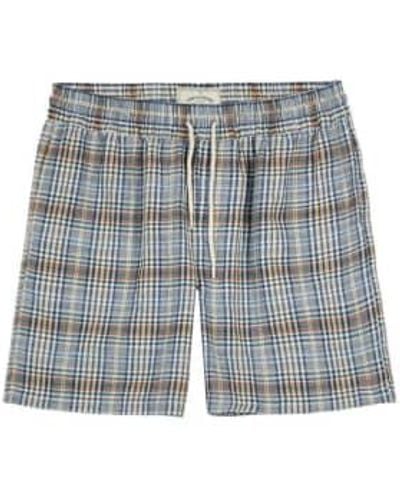 Portuguese Flannel Summer Plaid Shorts Multi Print - Blu