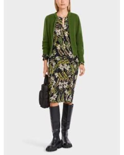 Marc Cain Body Hugging Dress With Pattern Mix - Verde