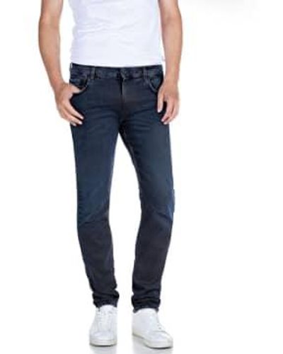 Replay Hyperflex wiederverwendet mickym slim simped jeans - Blau
