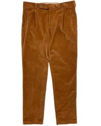 Fresh Corduroy Pleated Chino Pants - Brown