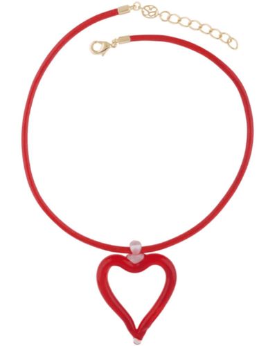 SANDRALEXANDRA Xl Heart Of Glass Necklace Jade - Red