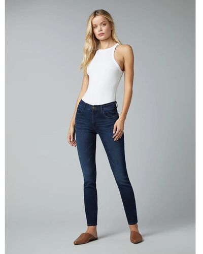 DL1961 Warner Florence Skinny Mid Rise Jeans - Blu