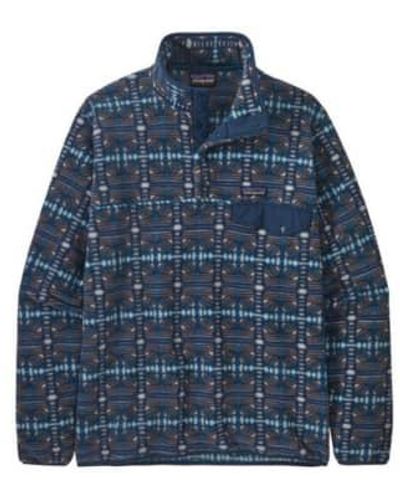 Patagonia Pull léger en polaire synchilla® snap-t® snow beam : naturel foncé - Bleu