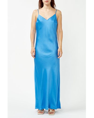 SELECTED Nebulas Blue Thea Satin Maxi Dress