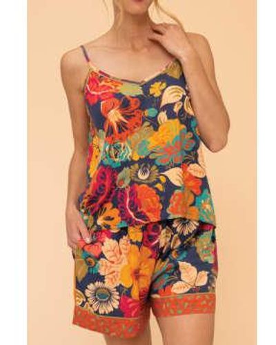 Powder Pajamas camis floraux vintage à l'encre - Multicolore