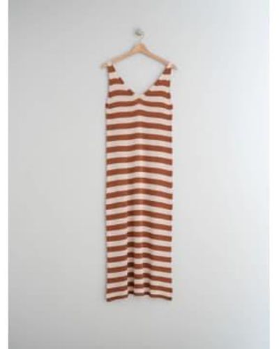 indi & cold Striped Knitted Dress Xs - White