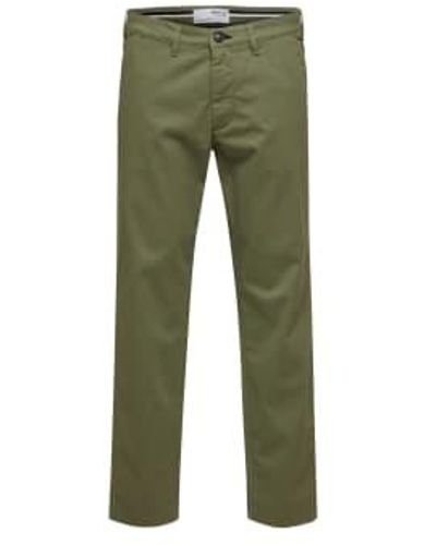 SELECTED Pantalon Chino Ajuste Vert Lichen - Verde