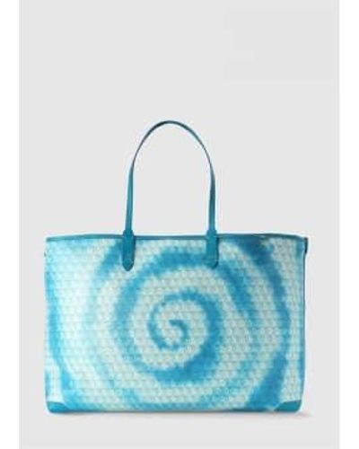 Anya Hindmarch Womens I Am A Plastic Bag Tie Dye Tote Bag - Blu