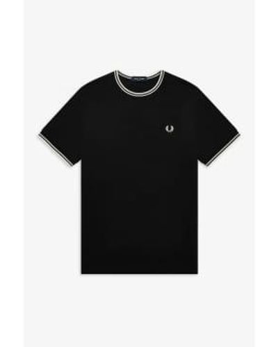 Fred Perry Camiseta punta gemela - Negro