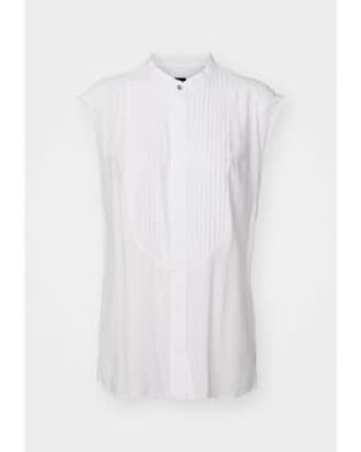 BOSS Betarni 1 Sleeveless Pleated Front Shirt Size: 10, Col: - White