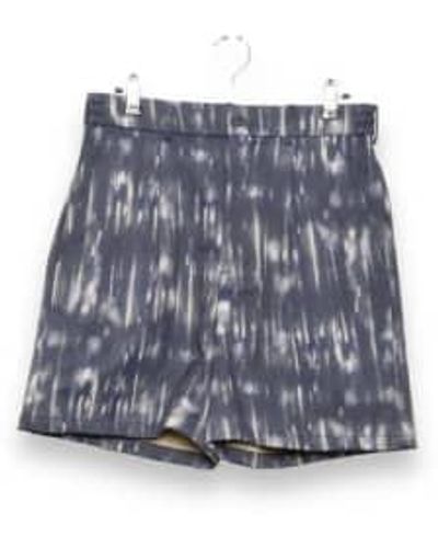 Welter Shelter Pantalones cortos plisados marina impresa - Azul