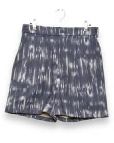 Welter Shelter Pleated Shorts Printed Navy S - Blue