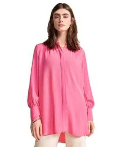 Riani Long Collarless Shirt Rose - Pink