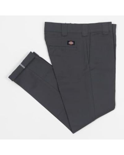 Dickies Slim fit 872 travail chino pantal en gris au charbon bois - Noir