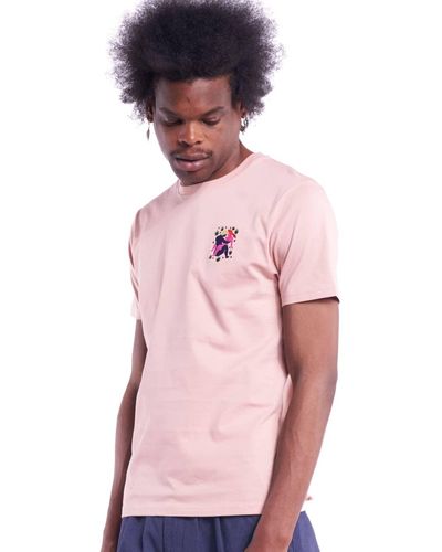 Olow - Pastel Pink T -shirt Embroidered - L