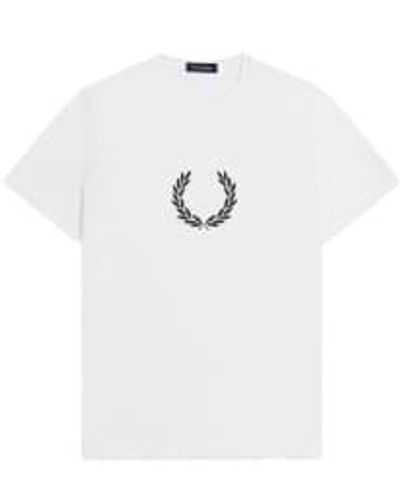 Fred Perry Laurel Wreath Graphic T Shirt White - Blanco