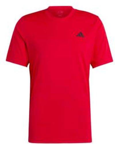 adidas T Shirt Club Uomo Better Scarlet - Rosso