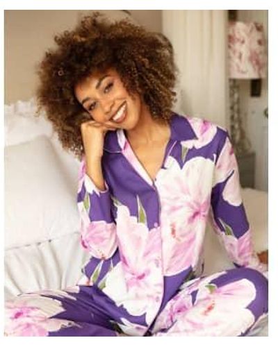 Cyberjammies Valentina Floral Pyjamas 10 - Purple
