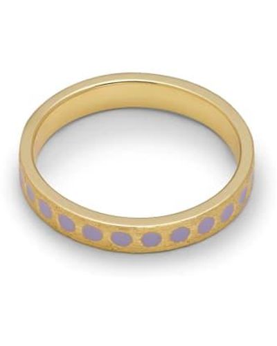 Lulu Pattern Ring Plated Purple Brass - Metallic
