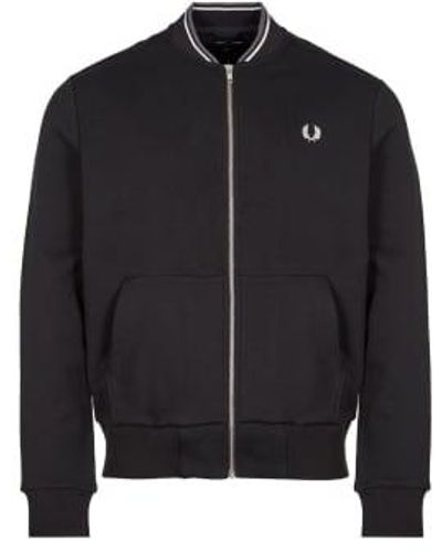 Fred Perry Zip Through Sweat - Nero