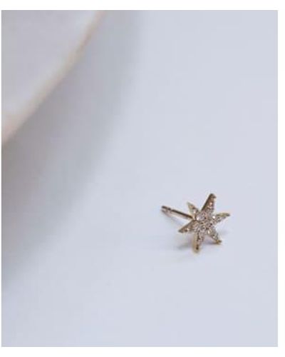 Zoe & Morgan Mini Anahata Diamond Star Single Stud One Size - White