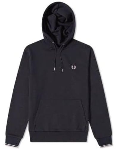 Fred Perry Tipped Hooded Sweatshirt Navy M - Blue