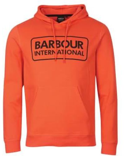 Barbour International Pop Over Hoodie Intensives Orange