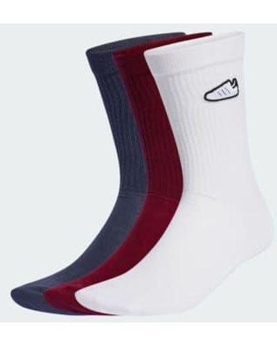 adidas Pairs Of 3 Crew Socks Unisex - Viola