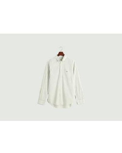 GANT Straight Striped Shirt In Cotton Poplin 1 - Bianco