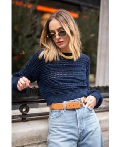Libby Loves Sofia Crochet Sweater - Blue