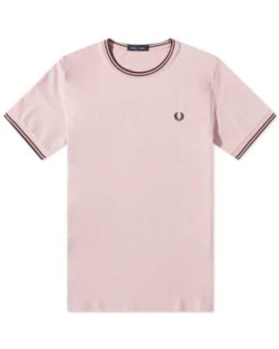 Fred Perry Twin tipped tee chalky - Rosa