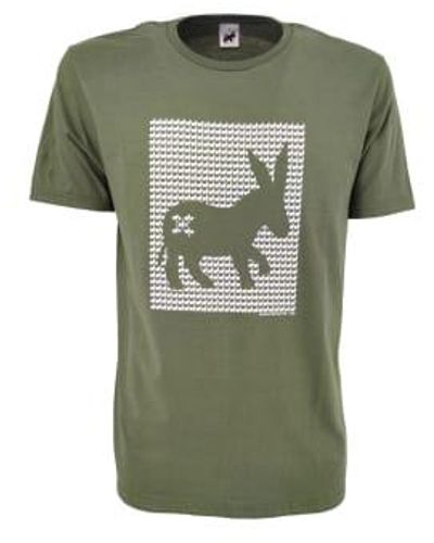 Sensa Cunisiun Logotipo patrón camiseta uomo ver militar - Verde