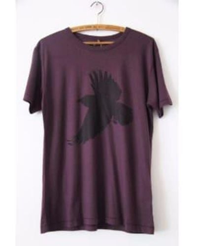 WINDOW DRESSING THE SOUL Wine Crow Jersey T Shirt - Purple