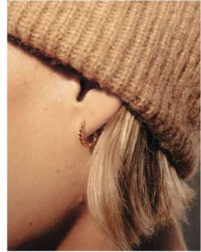 Nordic Muse Boucles d'oreilles en or torsadées, étanche - Marron