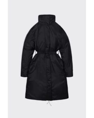 Rains Coat Long Padded Nylon W 15500 L / Noir - Black