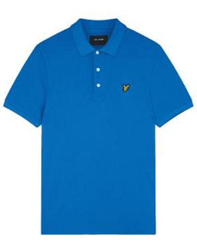 Lyle & Scott Plain Polo Shirt Bright Cobalt S - Blue