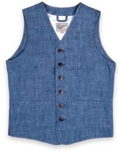 Pike Brothers 1905 Hauler Vest Chambray Selvage M - Blue
