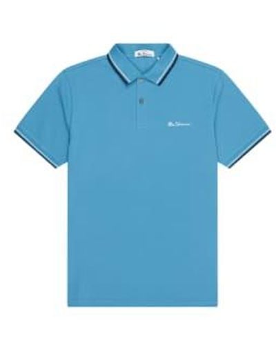 Ben Sherman Light Organic Signature Polo Shirt Size M - Blue