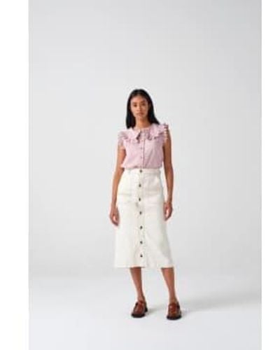 seventy + mochi Seventy Mochi Elodie Midi Skirt - Bianco