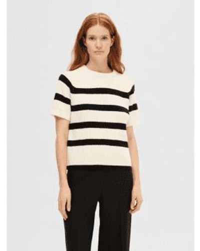 SELECTED Bloomie O Neck Knit - Black