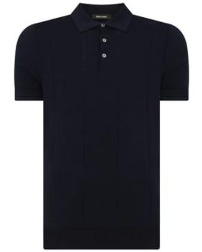 Remus Uomo Knitted Polo Navy M - Blue