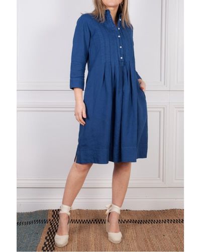 ROSSO35 Linen Dress - Blue